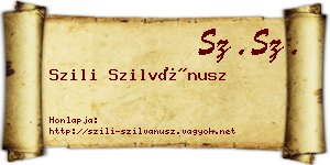 Szili Szilvánusz névjegykártya